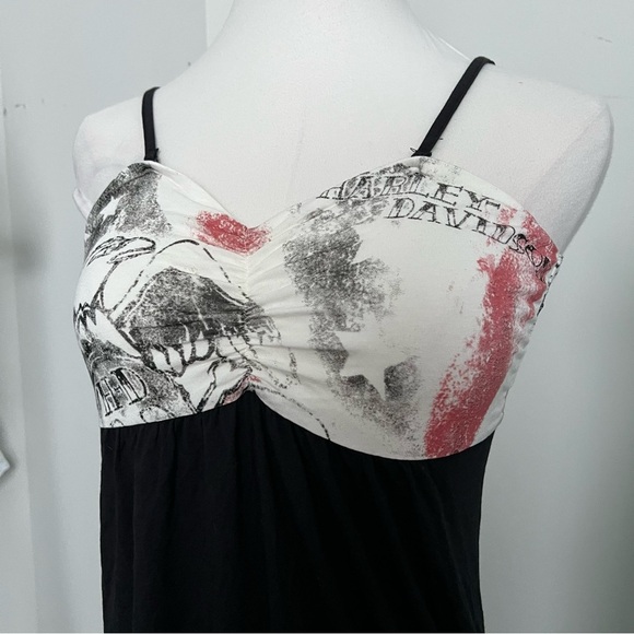 Harley Davidson Y2K Babydoll Tank Top Graphic Moto Fairy Grunge M - Picture 3 of 5